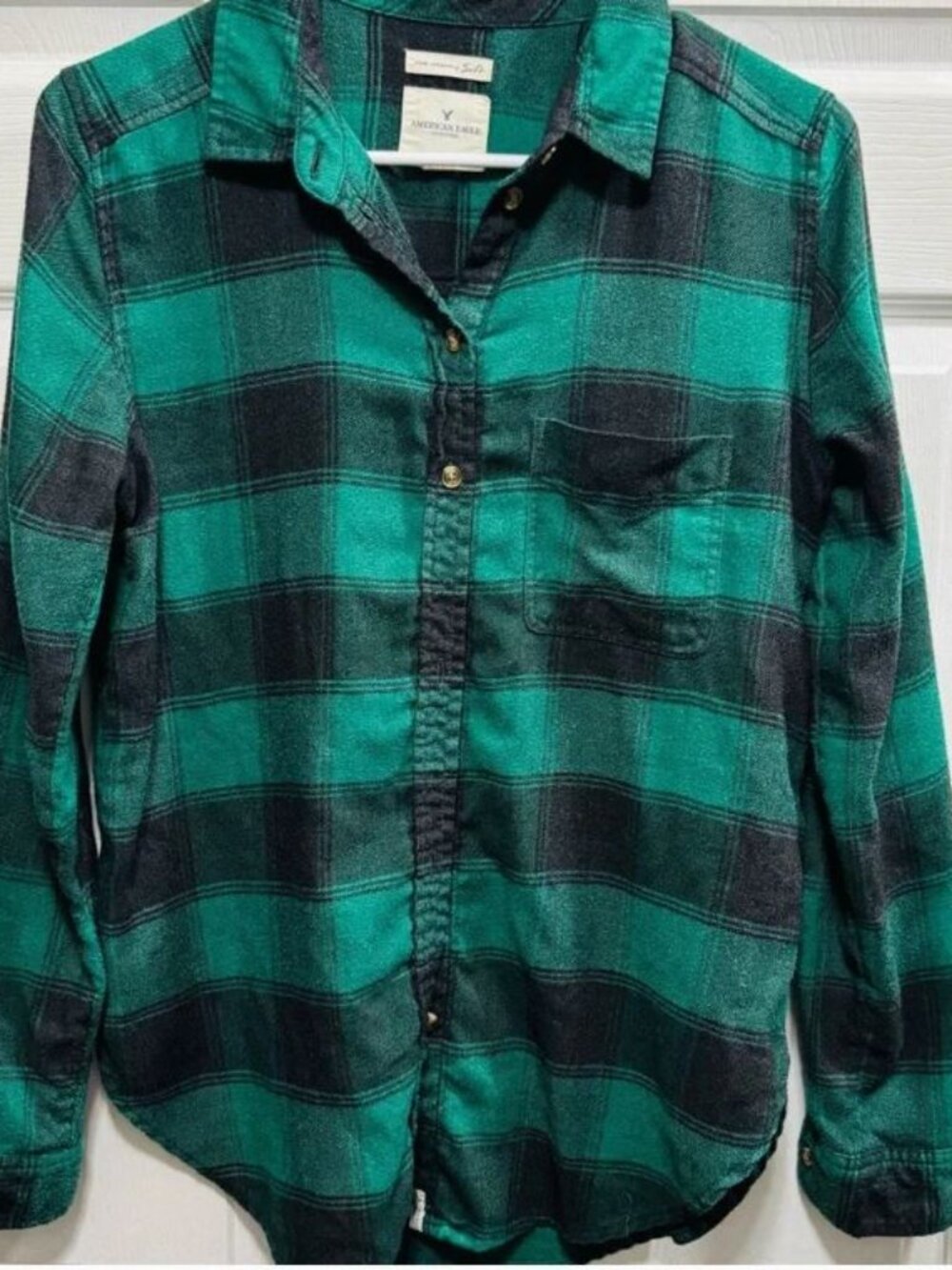 AE American Eagle Boyfriend Fit Flannel Shirt Small